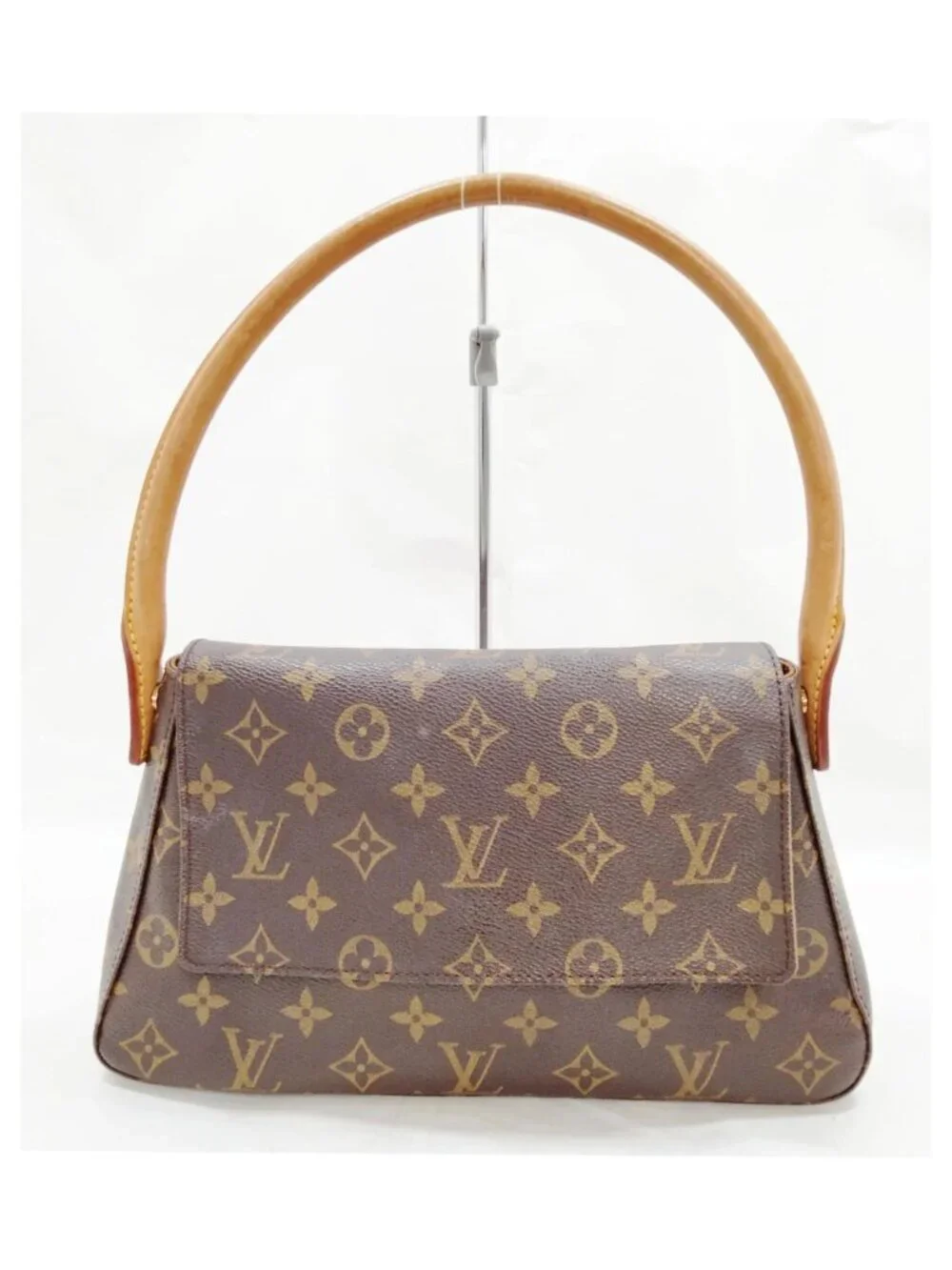 Authentic Louis Vuitton Monogram Looping PM Shoulder Bag Brown Canvas Leather LV